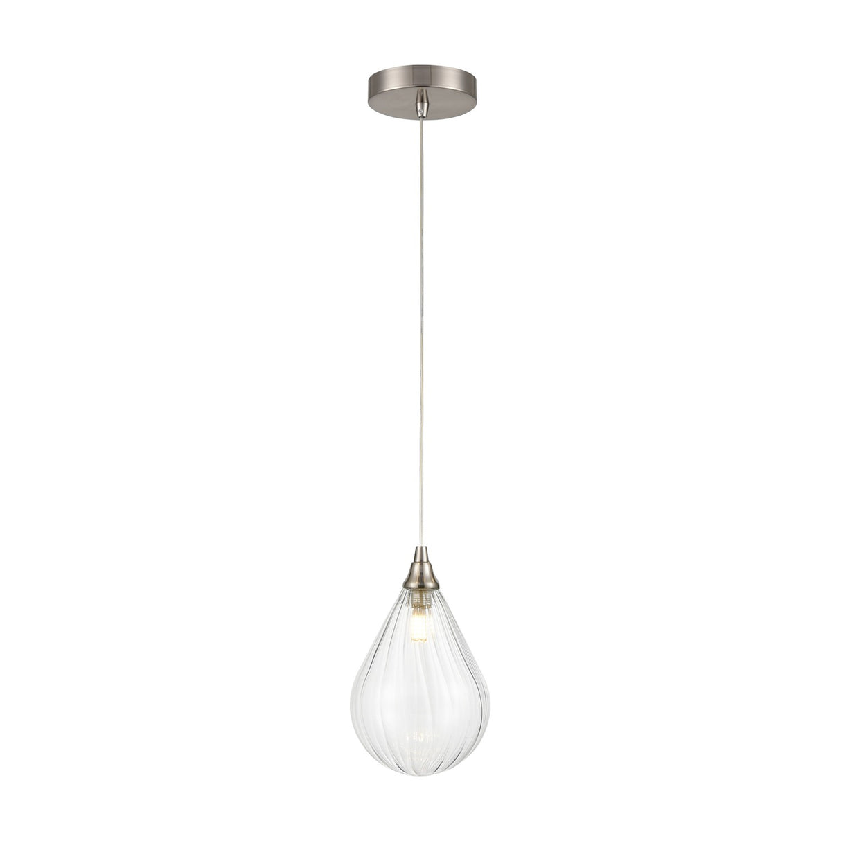Perry pendant light in satin nickel finish