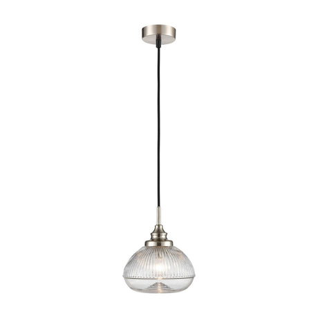 Acoste pendant light in satin nickel finish