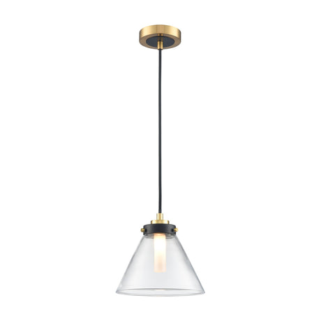 Conica pendant light in black and brass finish