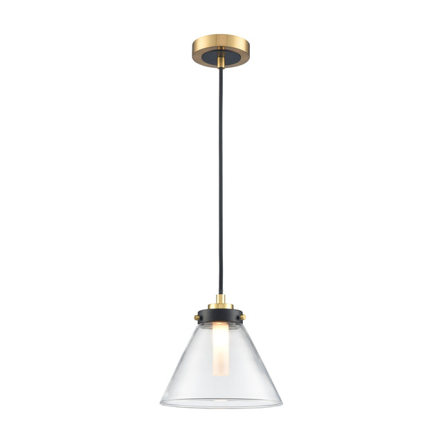 Conica pendant light in black and brass finish