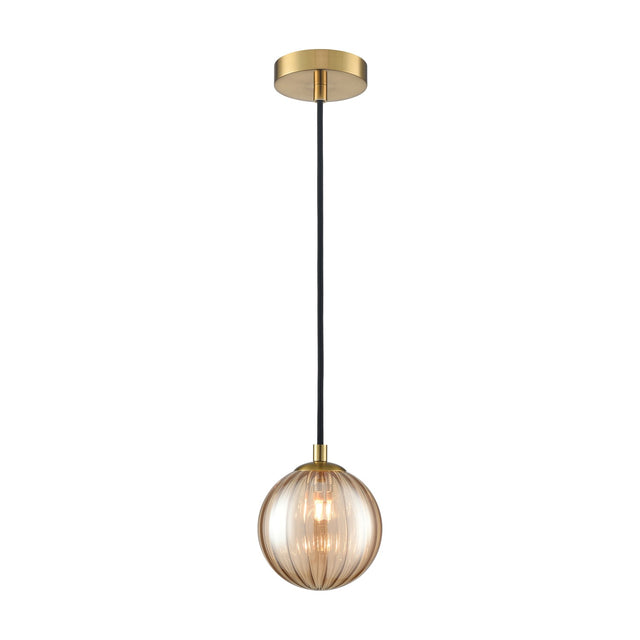 Globe pendant light in brass finish