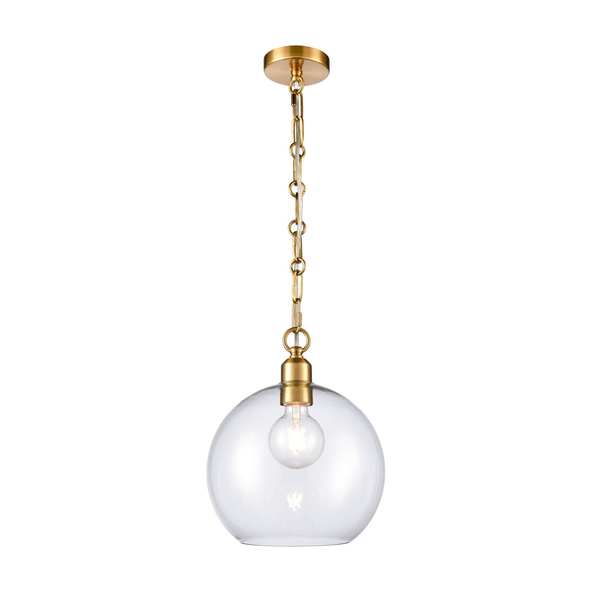 Chalice pendant light in brass finish