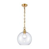 Chalice pendant light in brass finish