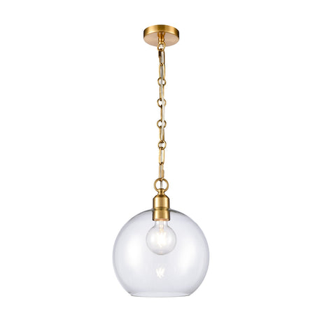 Chalice pendant light in brass finish