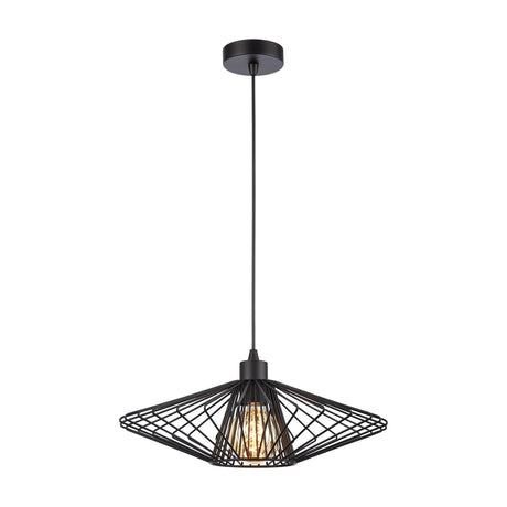 Thatch pendant light in black finish