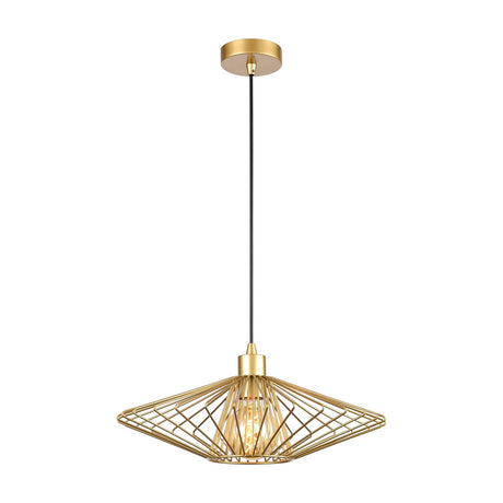 Thatch pendant light in gold finish