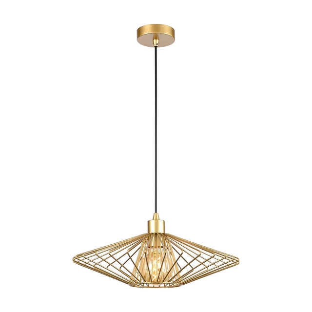 Thatch pendant light in gold finish