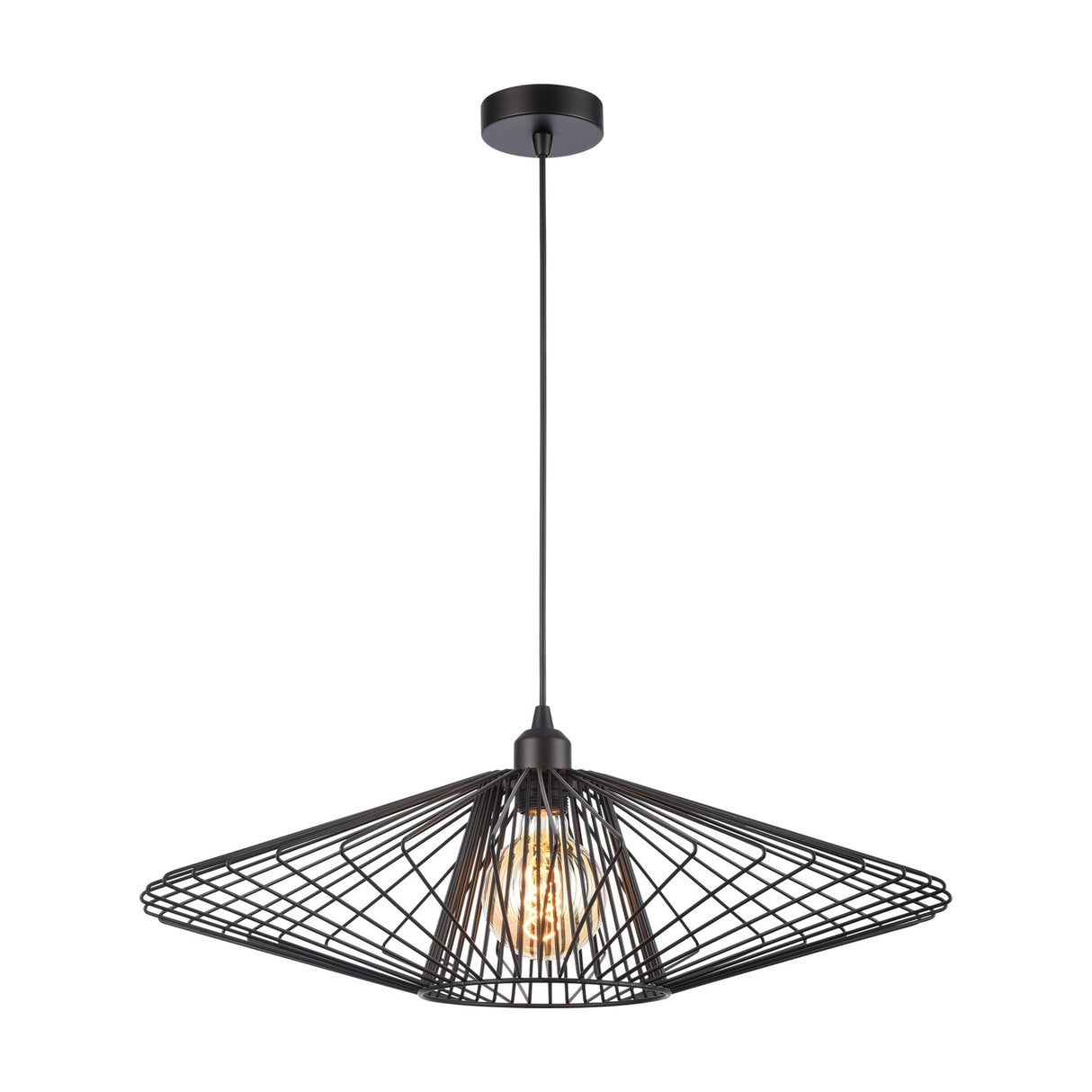 Thatch pendant light in black finish