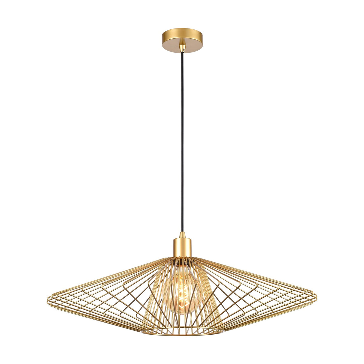 Thatch pendant light in gold finish