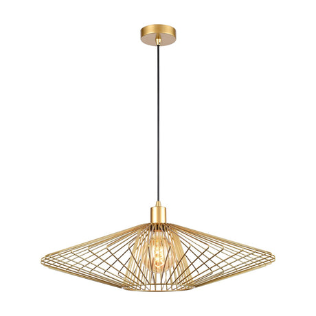 Thatch pendant light in gold finish