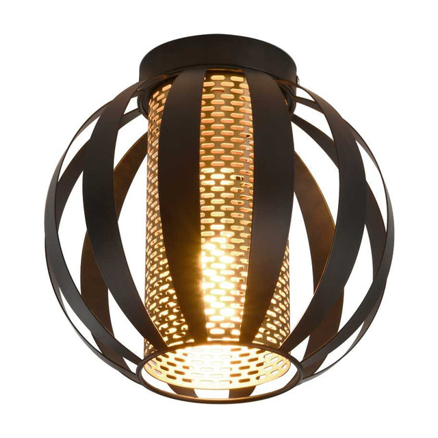 Flare ceiling light in black and gold finish