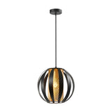 Flare ceiling light in black and gold finish, alternative view