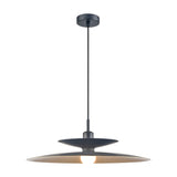 Cymbal pendant light in black and gold finish