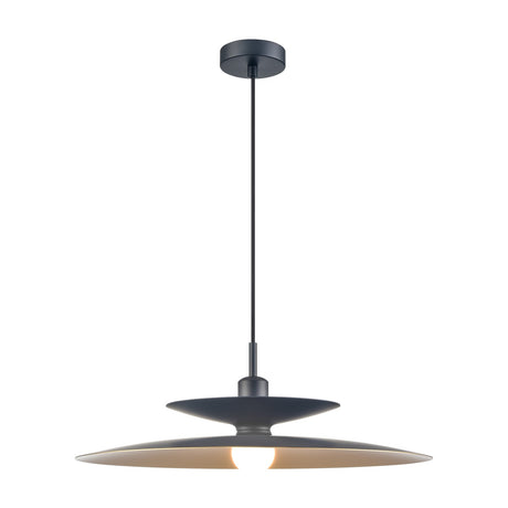 Cymbal pendant light in black and gold finish