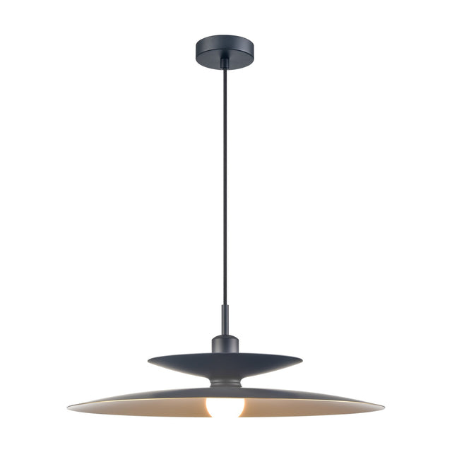 Cymbal pendant light in black and gold finish