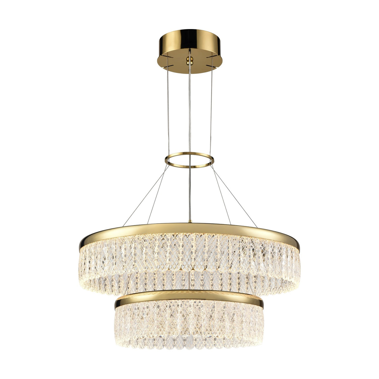 Victoria 2 light chandelier in gold finish