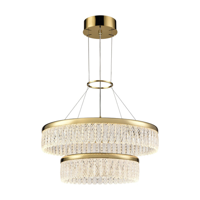 Victoria 2 light chandelier in gold finish