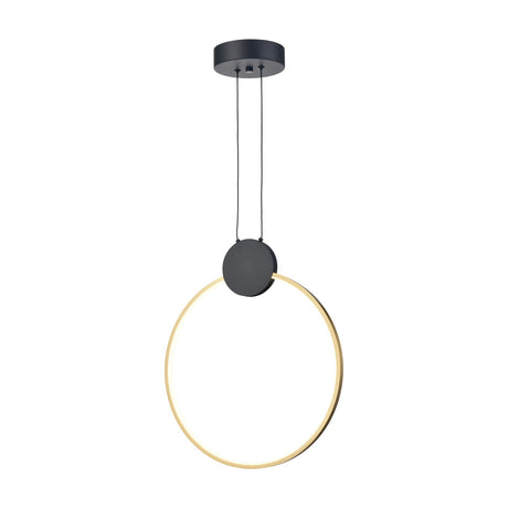 Eclipse pendant light in black and gold finish