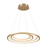 Halo pendant light in gold finish
