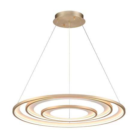 Halo pendant light in gold finish