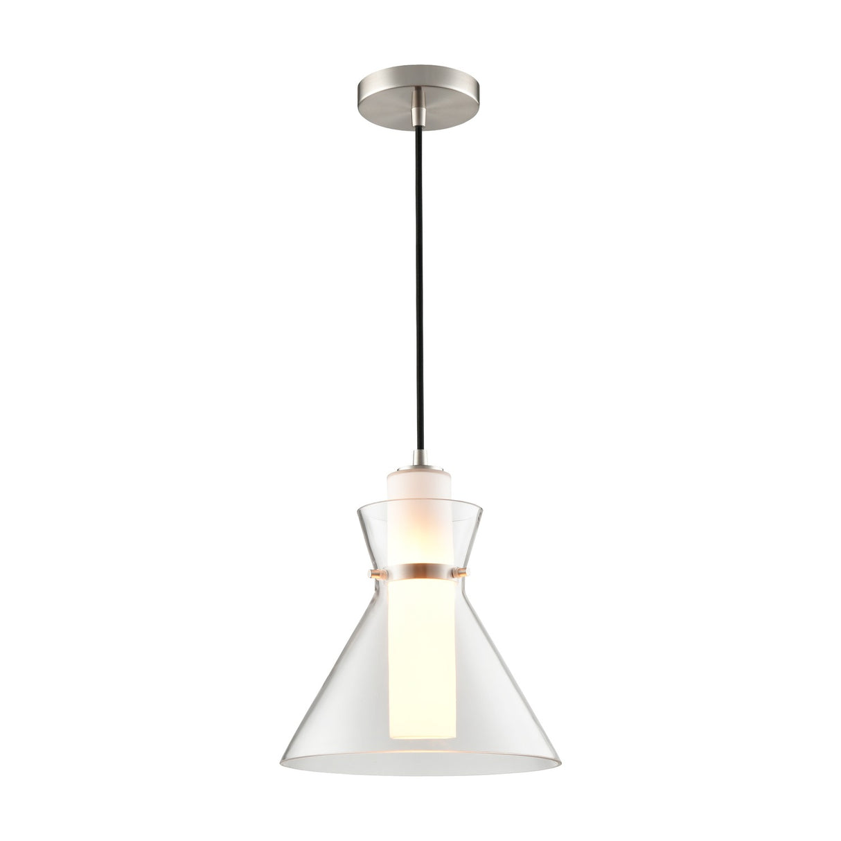 Bliss pendant light in satin nickel finish, alternative view