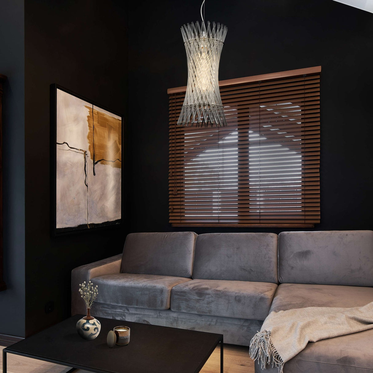 Ethereal chandelier, shown in a room setting