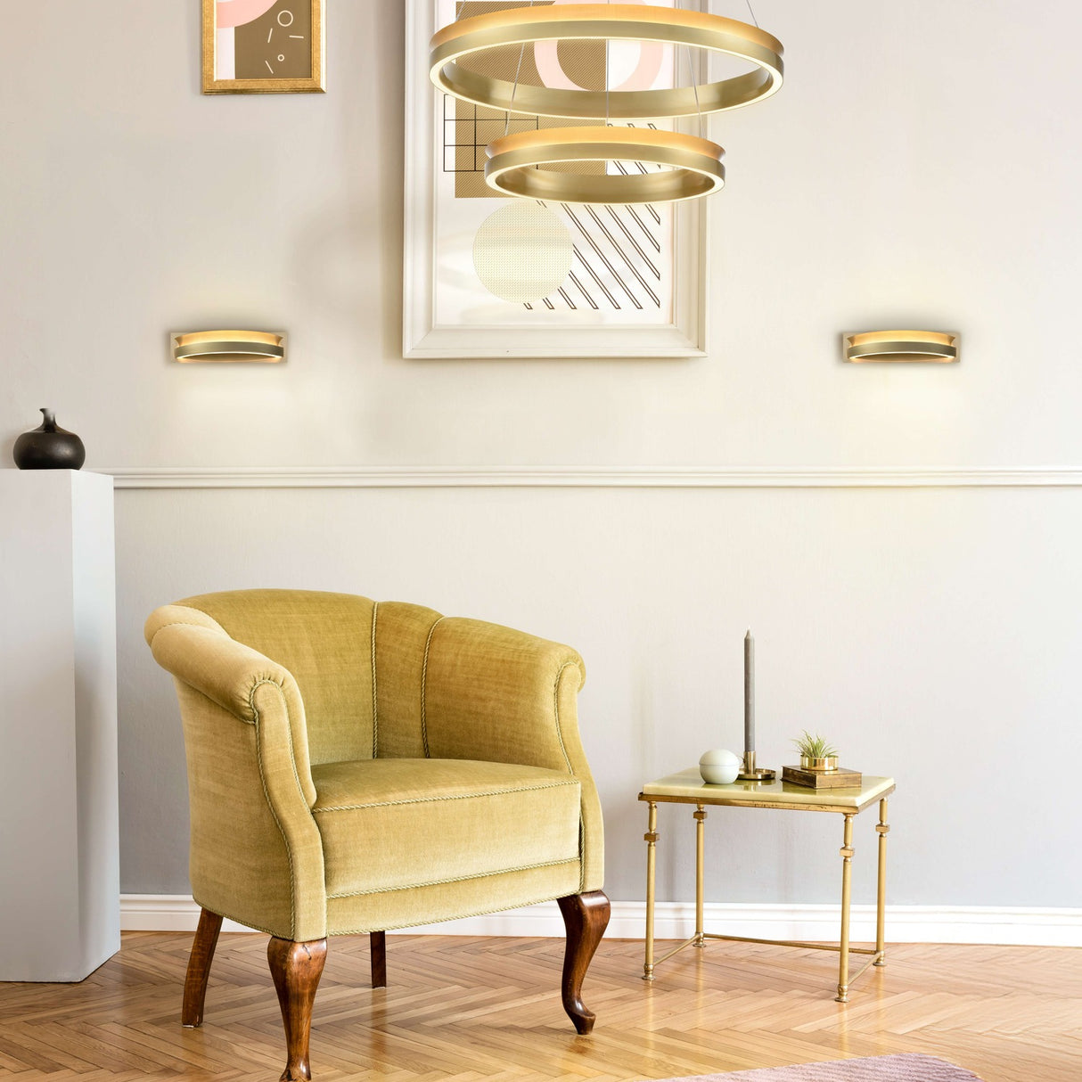Eternity chandelier, shown in a room setting