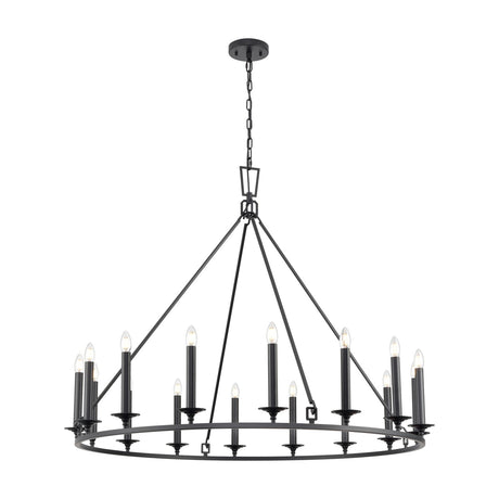Tudor 16 light chandelier in black finish
