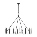 Tudor 16 light chandelier in black finish, alternative view