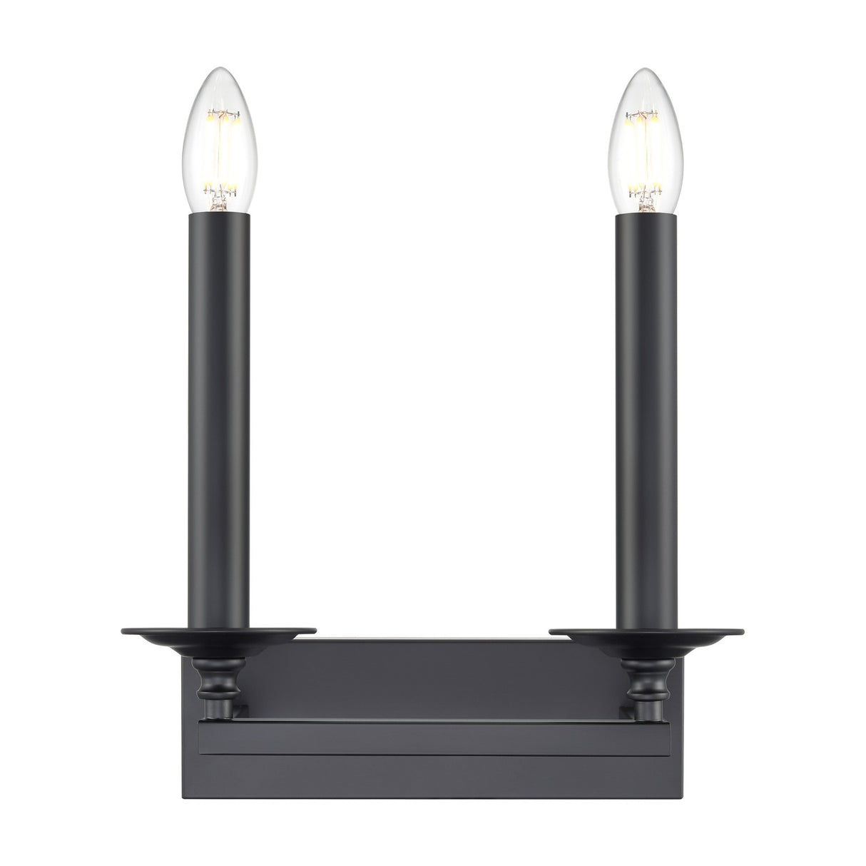 Tudor 2 light wall light in black finish