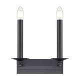 Tudor 2 light wall light in black finish