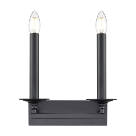 Tudor 2 light wall light in black finish