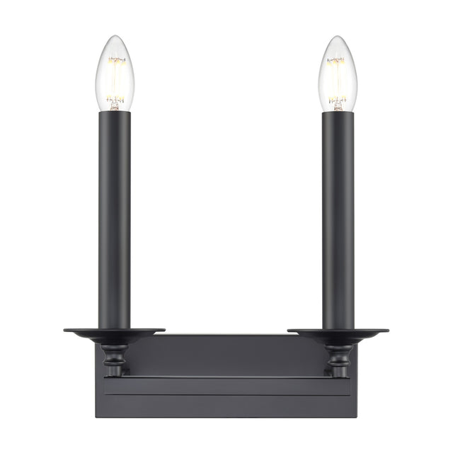 Tudor 2 light wall light in black finish