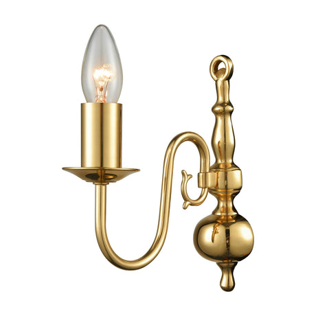 Delft wall light in polished brass finish