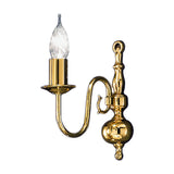 Delft wall light in polished brass finish, alternative view