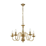 Delft 5 light pendant light in polished brass finish