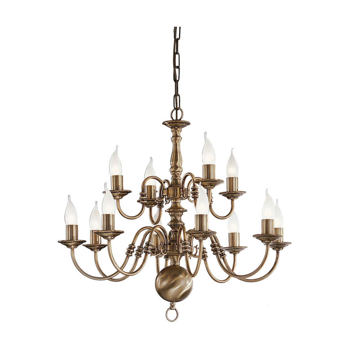 Halle 12 light chandelier in bronze finish, alternative view