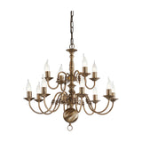 Halle 12 light chandelier in bronze finish, alternative view