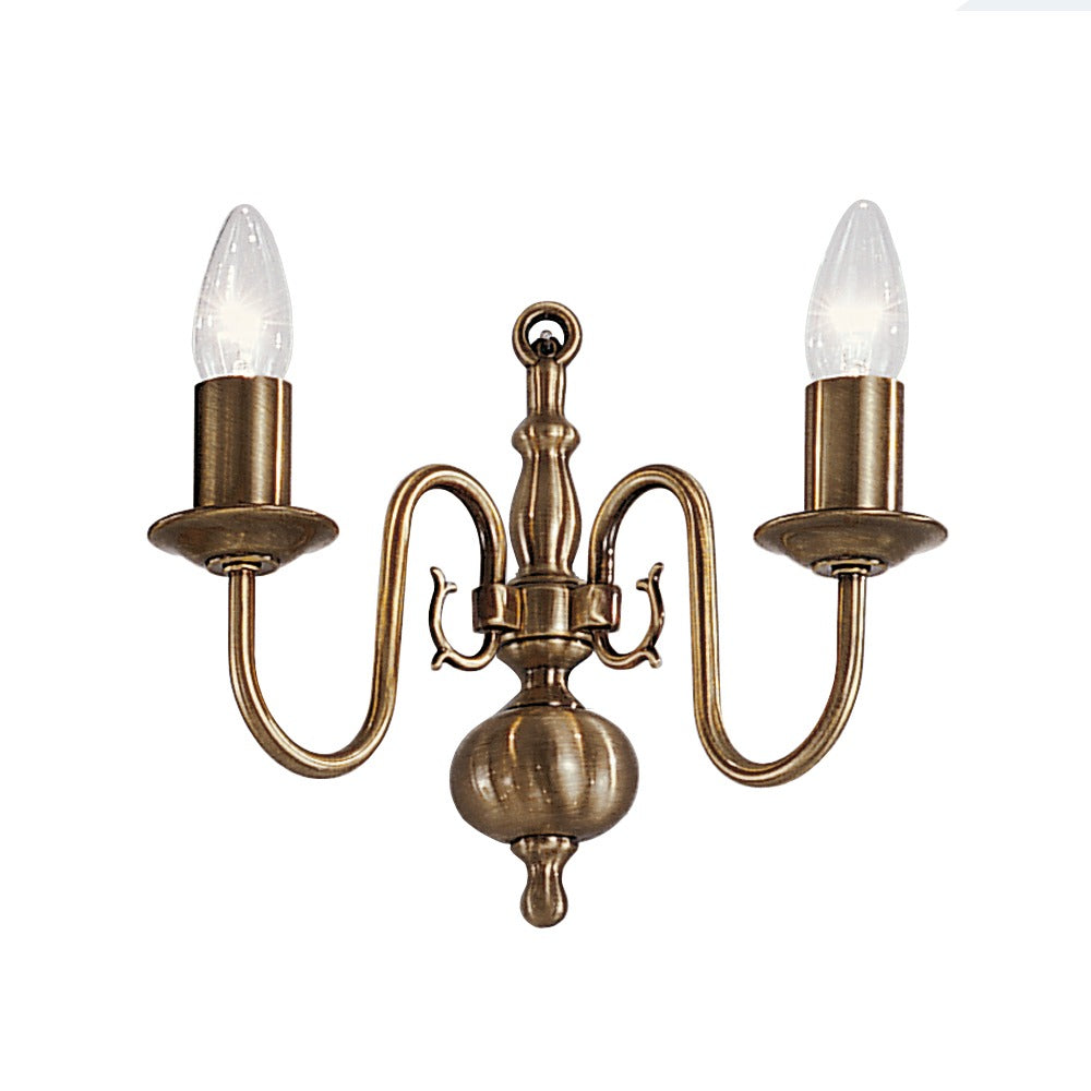 Halle 2 light wall light in bronze finish