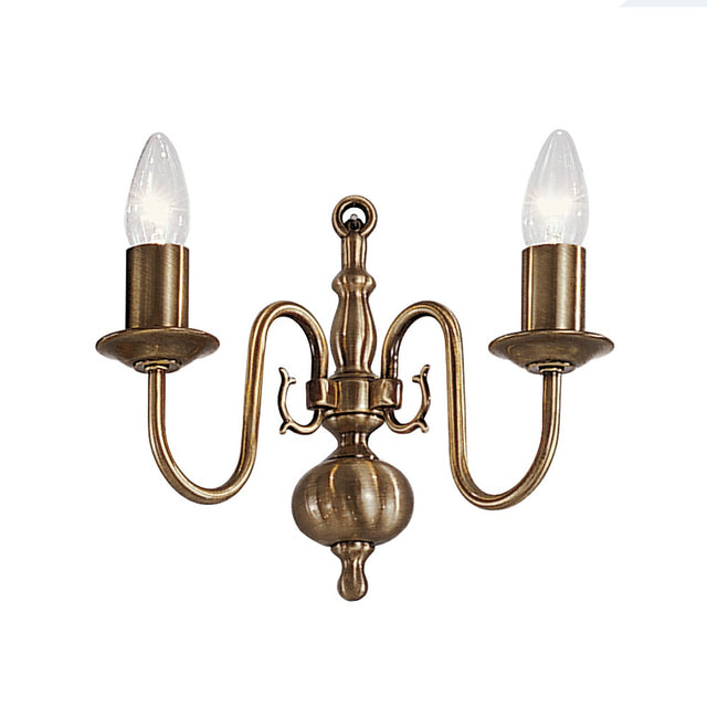 Halle 2 light wall light in bronze finish