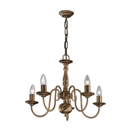 Halle 5 light pendant light in bronze finish