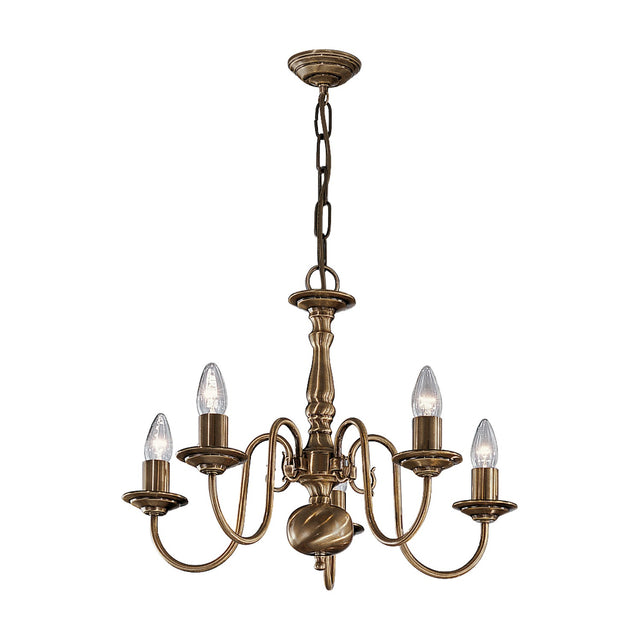 Halle 5 light pendant light in bronze finish