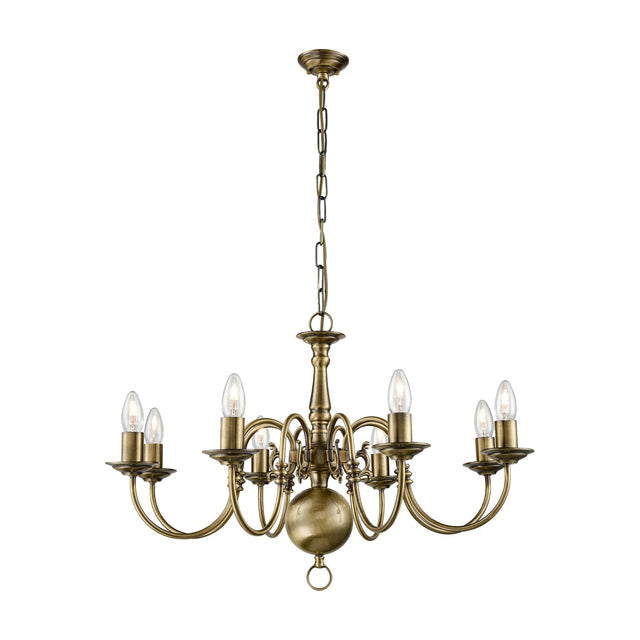 Halle 8 light chandelier in bronze finish