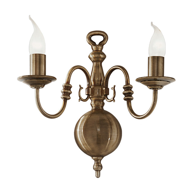 Halle 2 light wall light in bronze finish