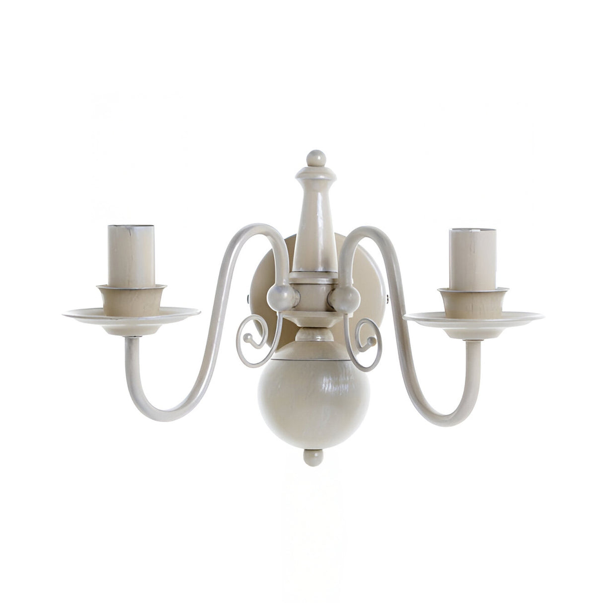 Bonelle 2 Light Hand Painted Wall Light - Cream