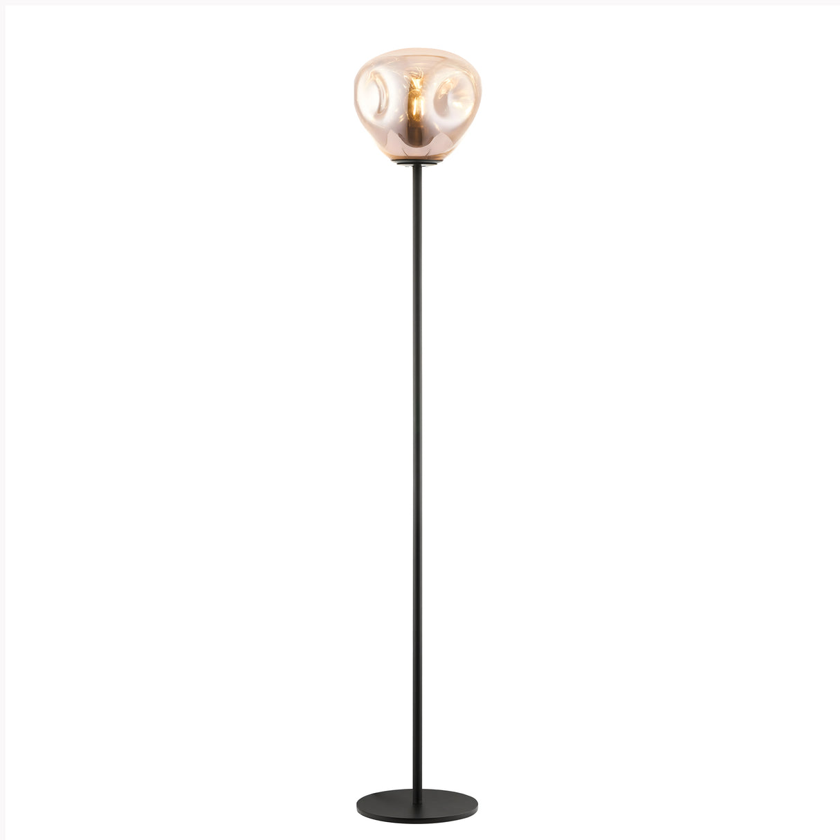 Luxa 1 Light Glass Floor Lamp - Gold/Black