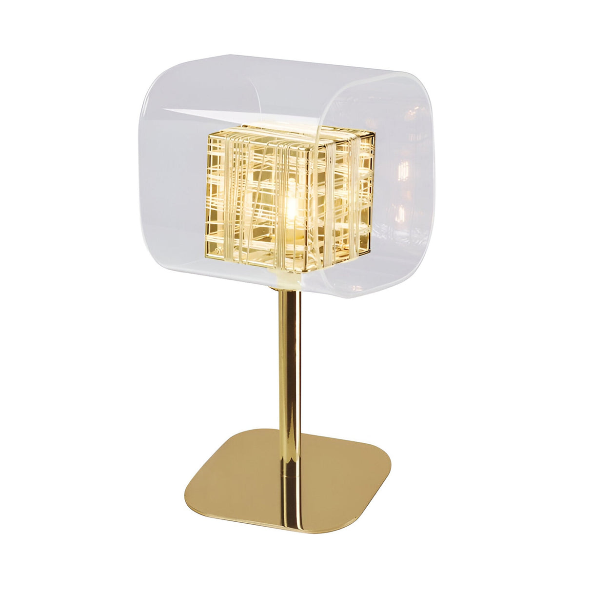 Verdale 1 Light Glass & Wire Table Lamp - Gold
