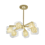 Verdale 6 Light Glass & Wire Chandelier - Gold