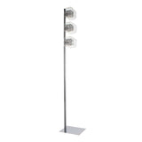 Verdale 3 Light Glass & Wire Floor Lamp - Chrome