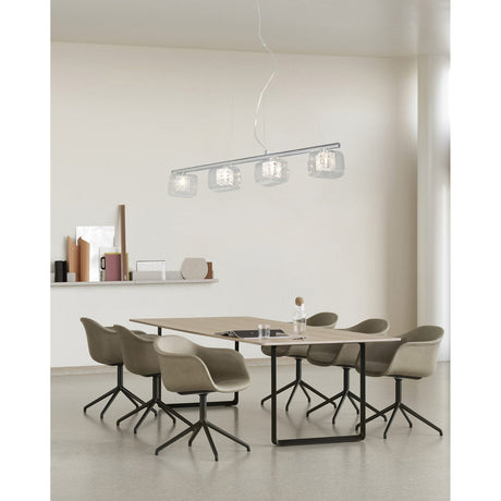 Verdale 4 Light Glass & Wire Suspension Bar - Chrome
